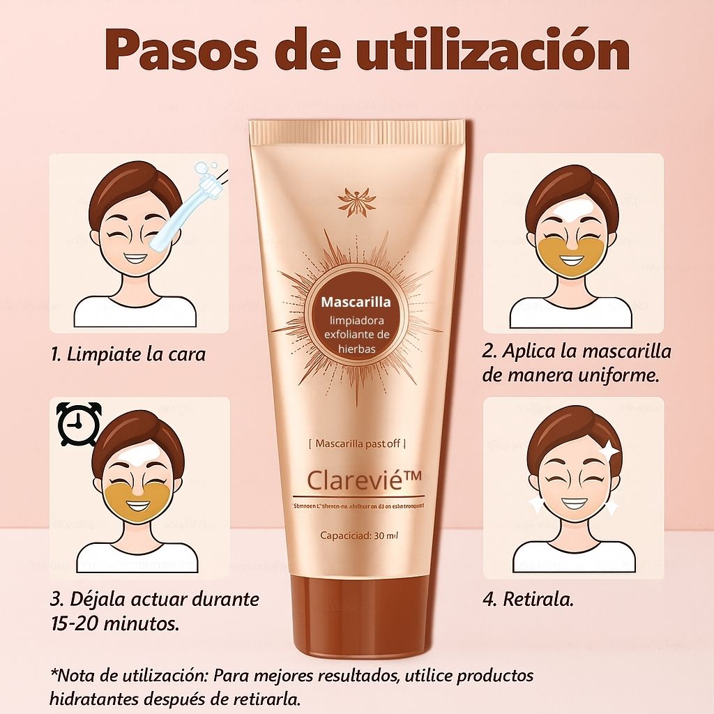 Clarevié™ - Mascarilla facial iluminadora y eliminadora de manchas